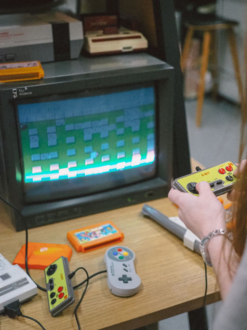 Écran de jeu vidéo rétro vintage